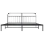 Bed frame with black metal headboard 200x200 cm by vidaXL, Beds and slatted bases - Ref: Foro24-352585, Price: 132,24 €, Disc...