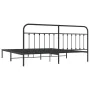 Bed frame with black metal headboard 200x200 cm by vidaXL, Beds and slatted bases - Ref: Foro24-352585, Price: 132,24 €, Disc...