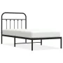 Bed frame with black metal headboard 90x200 cm by vidaXL, Beds and slatted bases - Ref: Foro24-352571, Price: 77,44 €, Discou...