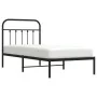 Bed frame with black metal headboard 90x200 cm by vidaXL, Beds and slatted bases - Ref: Foro24-352571, Price: 77,44 €, Discou...