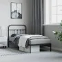 Bed frame with black metal headboard 90x200 cm by vidaXL, Beds and slatted bases - Ref: Foro24-352571, Price: 77,44 €, Discou...