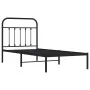 Bed frame with black metal headboard 90x200 cm by vidaXL, Beds and slatted bases - Ref: Foro24-352571, Price: 77,44 €, Discou...