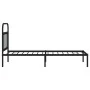 Bed frame with black metal headboard 90x200 cm by vidaXL, Beds and slatted bases - Ref: Foro24-352571, Price: 77,44 €, Discou...