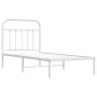 Metal bed frame with white headboard 90x190 cm by vidaXL, Beds and slatted bases - Ref: Foro24-352619, Price: 67,45 €, Discou...