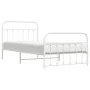 Metal bed frame with headboard and footboard white 100x200 cm by vidaXL, Beds and slatted bases - Ref: Foro24-352640, Price: ...