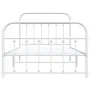 Metal bed frame with headboard and footboard white 100x200 cm by vidaXL, Beds and slatted bases - Ref: Foro24-352640, Price: ...