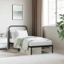 Bed frame with black metal headboard 90x190 cm by vidaXL, Beds and slatted bases - Ref: Foro24-352570, Price: 75,48 €, Discou...