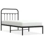 Bed frame with black metal headboard 90x190 cm by vidaXL, Beds and slatted bases - Ref: Foro24-352570, Price: 75,48 €, Discou...