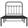 Bed frame with black metal headboard 90x190 cm by vidaXL, Beds and slatted bases - Ref: Foro24-352570, Price: 75,48 €, Discou...