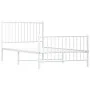 White metal bed frame with headboard and footboard 100x190 cm by vidaXL, Beds and slatted bases - Ref: Foro24-350943, Price: ...