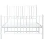 White metal bed frame with headboard and footboard 100x190 cm by vidaXL, Beds and slatted bases - Ref: Foro24-350943, Price: ...