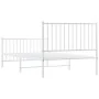 Estructura cama metal cabecero y estribo blanca 100x190 cm de vidaXL, Camas y somieres - Ref: Foro24-350943, Precio: 65,46 €,...