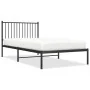 Bed frame with black metal headboard 100x200 cm by vidaXL, Beds and slatted bases - Ref: Foro24-350859, Price: 81,43 €, Disco...