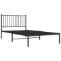 Bed frame with black metal headboard 100x200 cm by vidaXL, Beds and slatted bases - Ref: Foro24-350859, Price: 81,43 €, Disco...