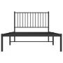 Bed frame with black metal headboard 100x200 cm by vidaXL, Beds and slatted bases - Ref: Foro24-350859, Price: 81,43 €, Disco...