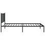 Bed frame with black metal headboard 100x200 cm by vidaXL, Beds and slatted bases - Ref: Foro24-350859, Price: 81,43 €, Disco...