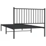 Bed frame with black metal headboard 100x200 cm by vidaXL, Beds and slatted bases - Ref: Foro24-350859, Price: 81,43 €, Disco...
