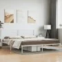 White metal bed frame with headboard 200x200 cm by vidaXL, Beds and slatted bases - Ref: Foro24-352375, Price: 107,19 €, Disc...