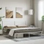 White metal bed frame with headboard 200x200 cm by vidaXL, Beds and slatted bases - Ref: Foro24-352375, Price: 107,19 €, Disc...