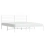 White metal bed frame with headboard 200x200 cm by vidaXL, Beds and slatted bases - Ref: Foro24-352375, Price: 107,19 €, Disc...