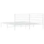 White metal bed frame with headboard 200x200 cm by vidaXL, Beds and slatted bases - Ref: Foro24-352375, Price: 107,19 €, Disc...