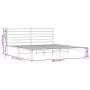 White metal bed frame with headboard 200x200 cm by vidaXL, Beds and slatted bases - Ref: Foro24-352375, Price: 107,19 €, Disc...