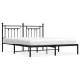 Bed frame with black metal headboard 183x213 cm by vidaXL, Beds and slatted bases - Ref: Foro24-353542, Price: 114,31 €, Disc...