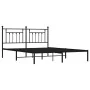 Bed frame with black metal headboard 183x213 cm by vidaXL, Beds and slatted bases - Ref: Foro24-353542, Price: 114,31 €, Disc...