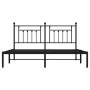Bed frame with black metal headboard 183x213 cm by vidaXL, Beds and slatted bases - Ref: Foro24-353542, Price: 114,31 €, Disc...