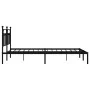 Bed frame with black metal headboard 183x213 cm by vidaXL, Beds and slatted bases - Ref: Foro24-353542, Price: 114,31 €, Disc...