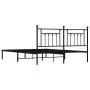 Bed frame with black metal headboard 183x213 cm by vidaXL, Beds and slatted bases - Ref: Foro24-353542, Price: 114,31 €, Disc...