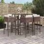Garden table and high stools 7 pieces with brown PE rattan cushions by vidaXL, Garden sets - Ref: Foro24-3200656, Price: 557,...