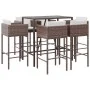 Garden table and high stools 7 pieces with brown PE rattan cushions by vidaXL, Garden sets - Ref: Foro24-3200656, Price: 557,...