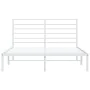 Estructura de cama de metal con cabecero blanca 135x190 cm de vidaXL, Camas y somieres - Ref: Foro24-352367, Precio: 99,51 €,...