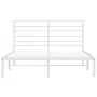 Metal bed frame with white headboard 135x190 cm by vidaXL, Beds and slatted bases - Ref: Foro24-352367, Price: 99,60 €, Disco...