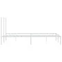 Metal bed frame with white headboard 135x190 cm by vidaXL, Beds and slatted bases - Ref: Foro24-352367, Price: 99,60 €, Disco...
