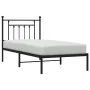 Estructura de cama con cabecero metal negro 90x190 cm de vidaXL, Camas y somieres - Ref: Foro24-353529, Precio: 73,01 €, Desc...