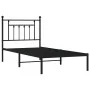 Estructura de cama con cabecero metal negro 90x190 cm de vidaXL, Camas y somieres - Ref: Foro24-353529, Precio: 73,01 €, Desc...