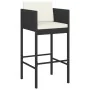 Garden table and high stools 9 pieces and black PE rattan cushions by vidaXL, Garden sets - Ref: Foro24-3200652, Price: 716,1...