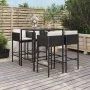 Garden table and high stools 5 pieces and black PE rattan cushions by vidaXL, Garden sets - Ref: Foro24-3200657, Price: 404,0...