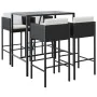Garden table and high stools 5 pieces and black PE rattan cushions by vidaXL, Garden sets - Ref: Foro24-3200657, Price: 404,0...