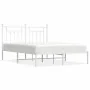 White metal bed frame with headboard 140x200 cm by vidaXL, Beds and slatted bases - Ref: Foro24-353587, Price: 97,70 €, Disco...
