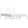 White metal bed frame with headboard 140x200 cm by vidaXL, Beds and slatted bases - Ref: Foro24-353587, Price: 97,70 €, Disco...