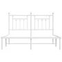 White metal bed frame with headboard 140x200 cm by vidaXL, Beds and slatted bases - Ref: Foro24-353587, Price: 97,70 €, Disco...