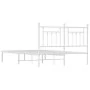 White metal bed frame with headboard 140x200 cm by vidaXL, Beds and slatted bases - Ref: Foro24-353587, Price: 97,70 €, Disco...