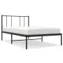 Bed frame with black metal headboard 75x190 cm by vidaXL, Beds and slatted bases - Ref: Foro24-352470, Price: 56,39 €, Discou...
