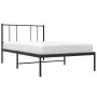 Bed frame with black metal headboard 75x190 cm by vidaXL, Beds and slatted bases - Ref: Foro24-352470, Price: 56,39 €, Discou...