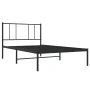 Bed frame with black metal headboard 75x190 cm by vidaXL, Beds and slatted bases - Ref: Foro24-352470, Price: 56,39 €, Discou...