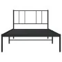 Bed frame with black metal headboard 75x190 cm by vidaXL, Beds and slatted bases - Ref: Foro24-352470, Price: 56,39 €, Discou...