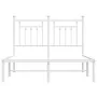 Bettgestell aus Metall mit weißem Kopfteil 120x190 cm von vidaXL, Betten und Lattenroste - Ref: Foro24-353583, Preis: 105,34 ...